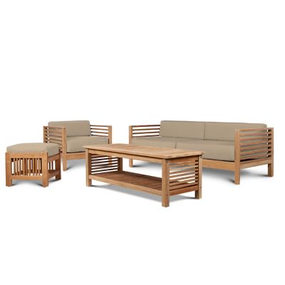 Summer 5-Piece Teak Patio Conversation Deep Seating set