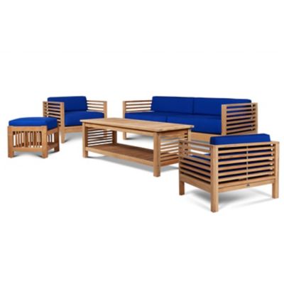 Summer 5-Piece Teak Patio Conversation Deep Seating set
