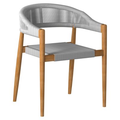 Klint Teak Outdoor Rope Dining Stacking Armchair, Set of 4