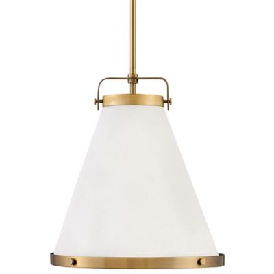 Brass And White Cone Pendant / Two Sizes - Creative Lighting Solutions