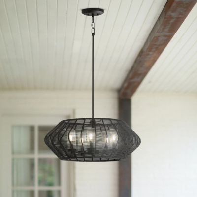 Shown in Black with Black Rattan finish, 22 inch size, in use