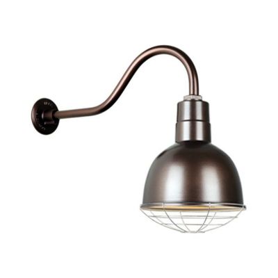 Deep Bowl A Arm Oudoor Wall Sconce