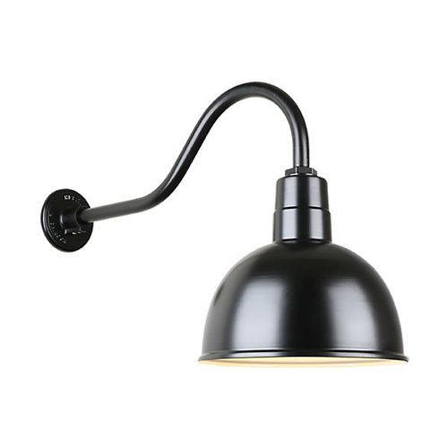 Deep Bowl A Arm Wall Sconce (Black/12 In/Without) - OPEN BOX