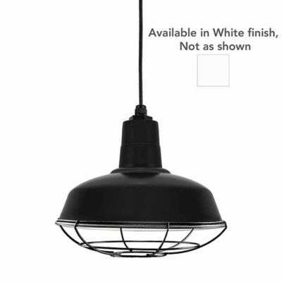 Warehouse Shade Pendant w/ Wire Guard (17 In|White)-OPEN BOX
