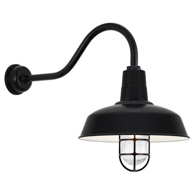 Gooseneck Barn Light Warehouse Outdoor Wall Sconce - HL-A Arm with Cast Guard