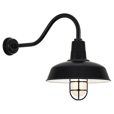 Gooseneck Barn Light Warehouse Outdoor Wall Sconce - HL-A Arm with Cast Guard