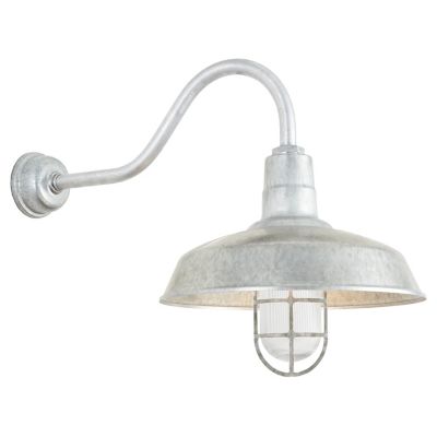 Gooseneck Barn Light Warehouse Outdoor Wall Sconce - HL-A Arm with Cast Guard