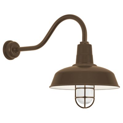 Gooseneck Barn Light Warehouse Outdoor Wall Sconce - HL-A Arm with Cast Guard