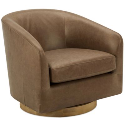Oscy Leather Swivel Chair