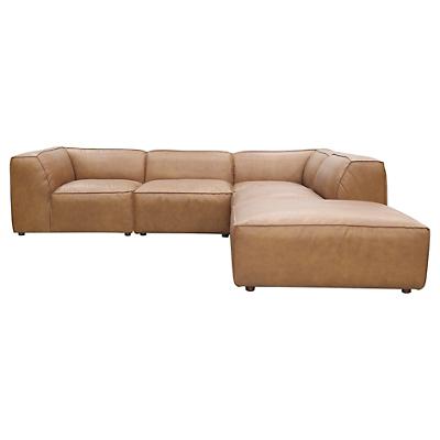 Karima Leather L-Shaped Modular Sectional Sofa