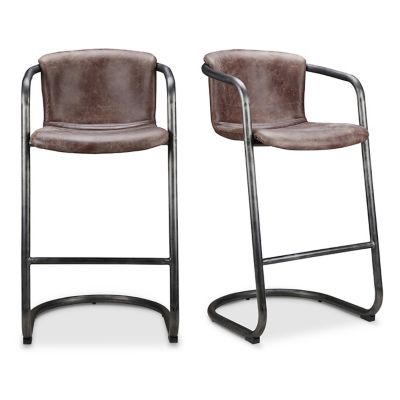 Nalin Leather Counter / Bar Stool, Set of 2