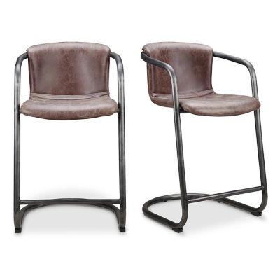 Nalin Leather Counter / Bar Stool, Set of 2