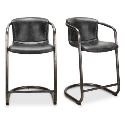 Nalin Leather Counter / Bar Stool, Set of 2