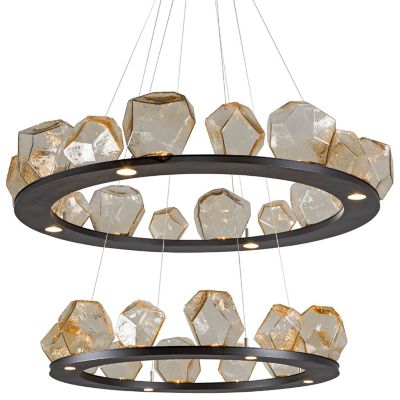 Gem Bezel Ring 2-Tier Chandelier