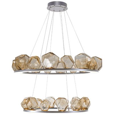 Gem Bezel Ring 2-Tier Chandelier