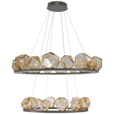 Gem Bezel Ring 2-Tier Chandelier