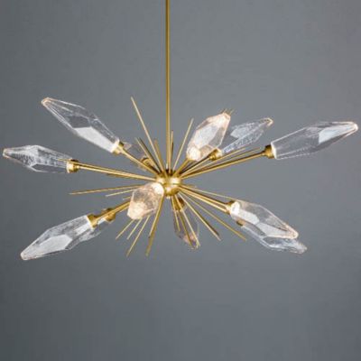 Rock Crystal Oval Starburst Chandelier by Hammerton Studio at 