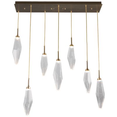 Rock Crystal Linear Multi Light Suspension
