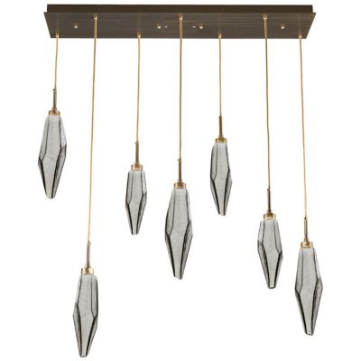 Rock Crystal Linear Multi Light Suspension