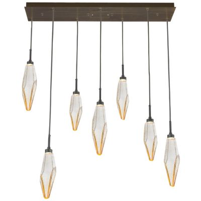 Rock Crystal Linear Multi Light Suspension