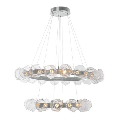 Gem Radial Ring Two-Tier LED Chandelier