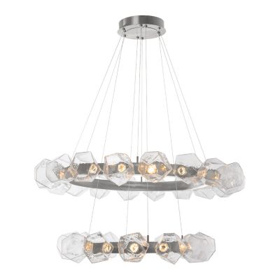 Gem Radial Ring Two-Tier LED Chandelier
