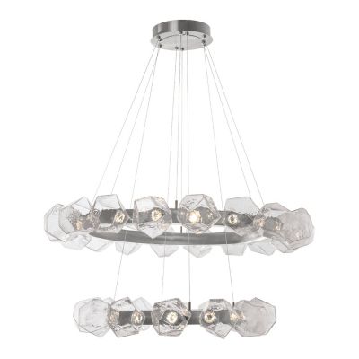 Gem Radial Ring Two-Tier LED Chandelier