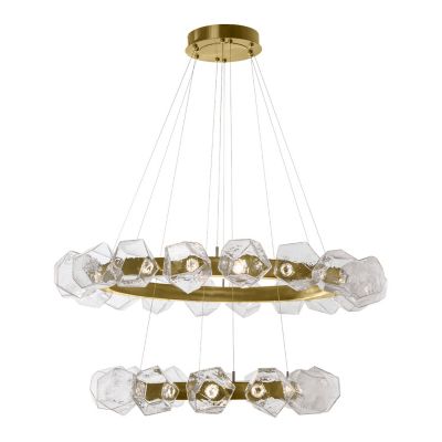 Gem Radial Ring Two-Tier LED Chandelier