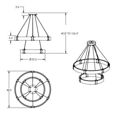 Parallel Two-Tier Ring Chandelier