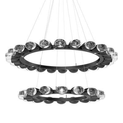 Pebble LED Double Ring Chandelier