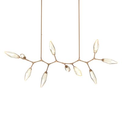 Rock Crystal Modern Branch LED Linear Suspension