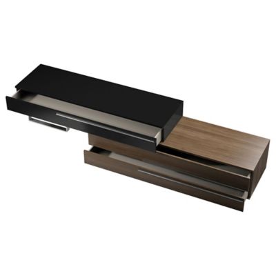 Fausta Media Console (Black Lacquer on Walnut) - OPEN BOX