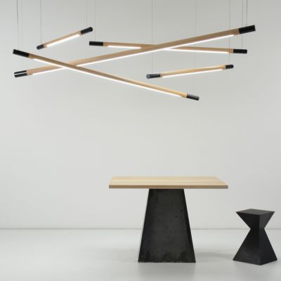 Shown in Black with W. Oak Natural finish