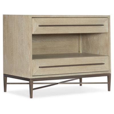 Cascade Two-Drawer Nightstand (Light Wood) - OPEN BOX