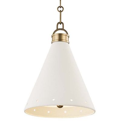 Brass And White Cone Pendant / Two Sizes - Creative Lighting Solutions