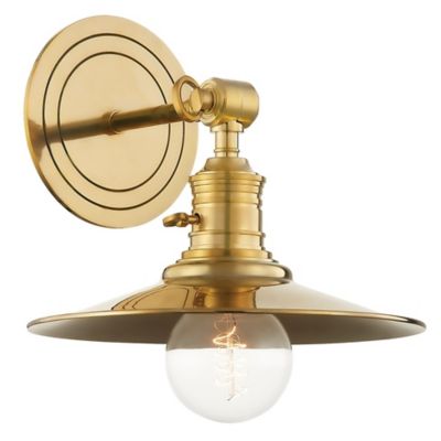 Pelham 1 Light 8 inch Aged Brass Wall Sconce Wall Light