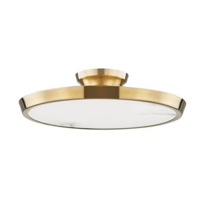 Joni LED Alabaster Flush Mount, Aged Brass, Ceiling