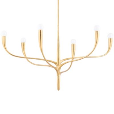 Hudson Valley 9612-VGL Labra 12 Light Chandelier, Vintage Gold Leaf