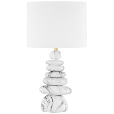 Visual Comfort Minimalist Medium Table Lamp in Black Marble