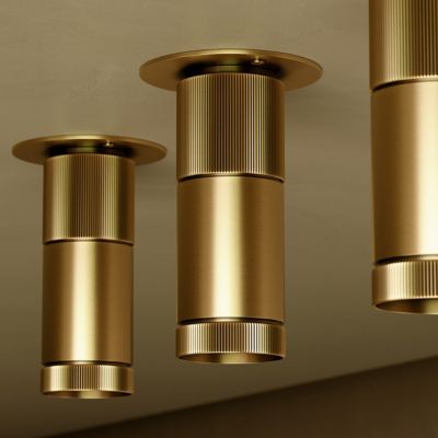 Shown in Aged Brass finish, lit, in use