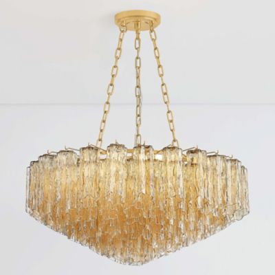 Shown in Aged Brass finish, Small size, lit