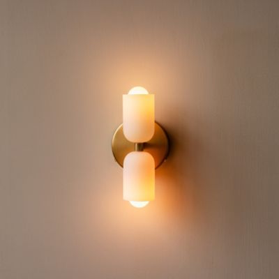 Shown in Brass backplate finish, in use, lit