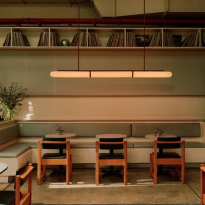 Shown in Brick finish, lit, in use