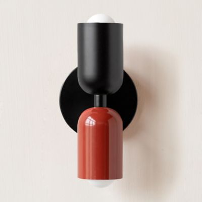 Shown in Black with Oxide Red Shade color, Black finish, unlit
