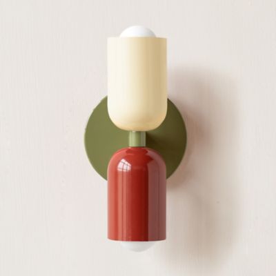 Shown in Bone with Oxide Red Shade color, Reed Green finish, unlit