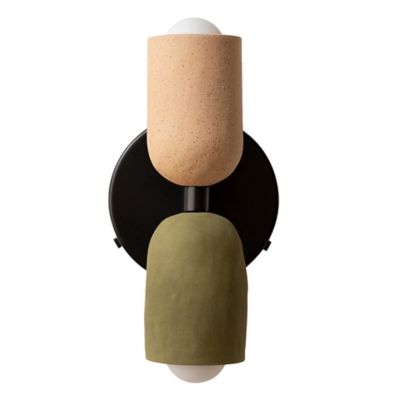 Ceramic Wall Sconce(Tan|Green|Black|Hardwire Right)-OPEN BOX