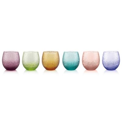 Multicolor Tumbler Glass, Set of 6