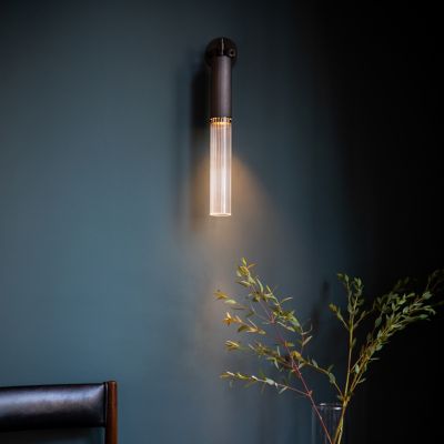 Shown in Bronze finish, Reeded Glass color, in use