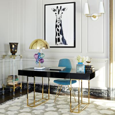 Jonathan Adler Gewölbter Spiegel Globo, Gold