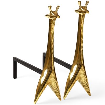 Brass Giraffe Andirons